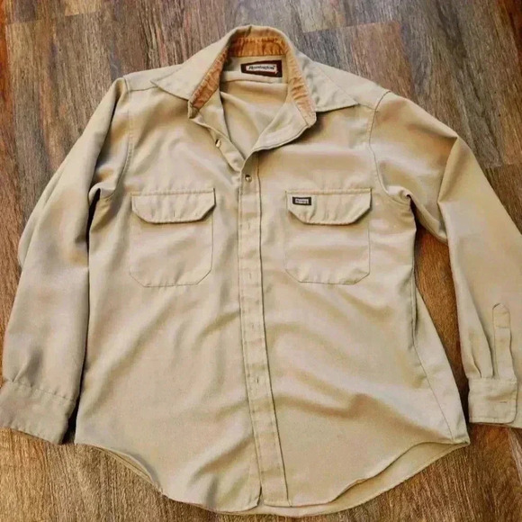 Remington mens tan button shirt - Picture 1 of 7